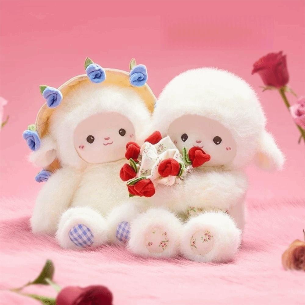 Soft Magnetic Hugging Lamb Small Rose Hat Plush Toy Cute Lamb Doll Toy  Birthday Gift