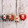 Wool Felt Wooden Deer Ornaments Felt Deer Elk Hanging Pendant Christmas Tree Ornaments  New Year