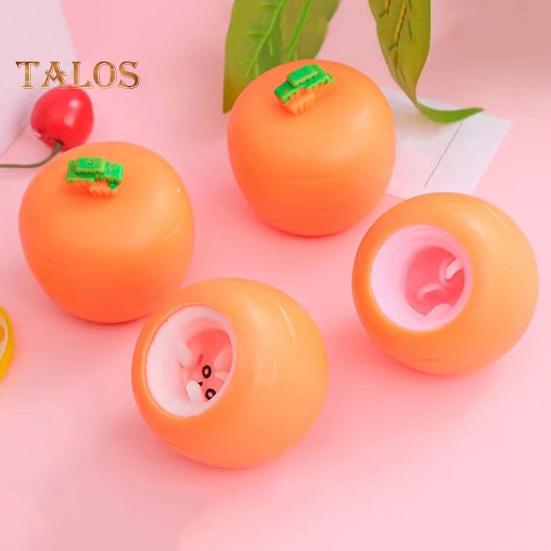4Pcs Popping Rabbit Carrot Squeeze Toy Anxiety Stress Relief Bunny Radish Sensory Pinch Toy Kids Adults Vegetable Animal Fidget Toy