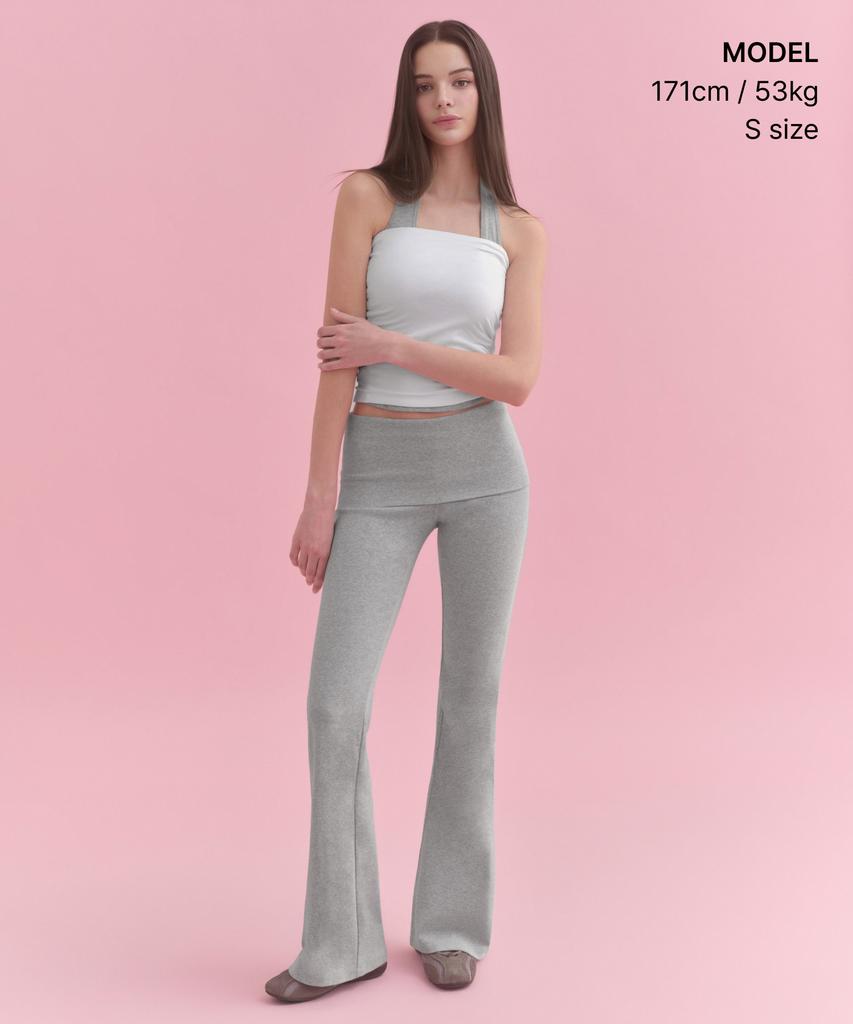 MUSINSA STANDARD WOMAN Women'S Turn Down Flare Jersey Pants [Medium Grey]