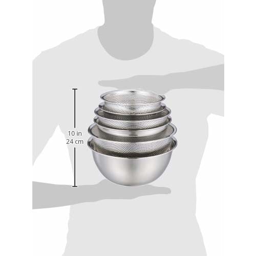 Wahei Phrases Clogging-resistant Punching Colander & Easy-to-use Deep Bowl 3 Size Set Cook Deli AMG-0411