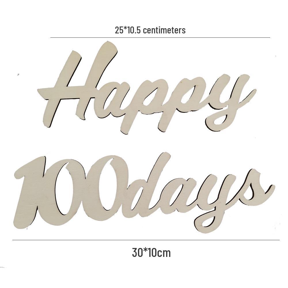 Nordic Baby Milestone Wooden Sign: 1st Year, Full Moon, 100 Days Birthday Photo Props