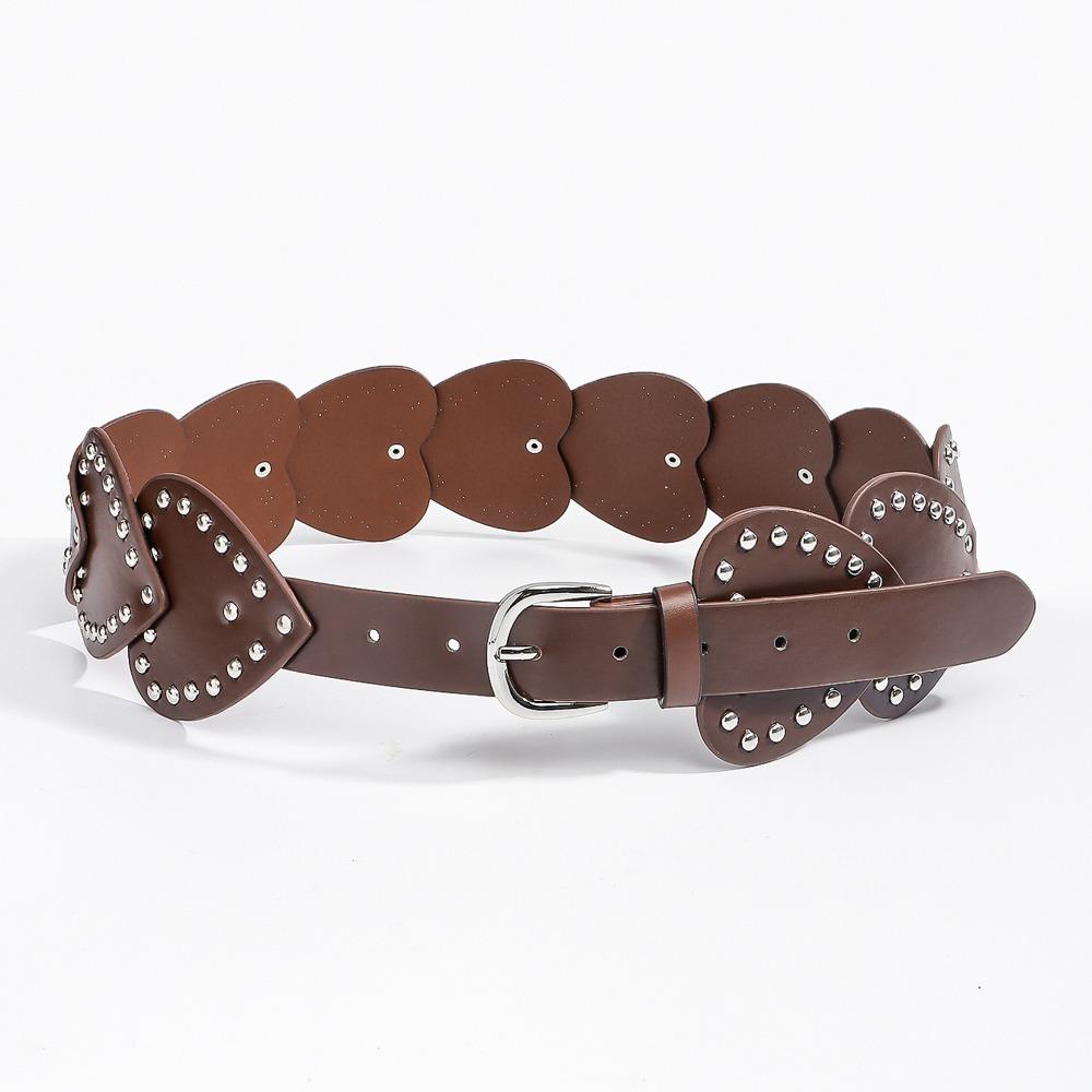 Love Heart Wide Women's Belt Punk Dress Jeans Belt Heavy-Duty Rivet Waist Belt  Spicy Girls