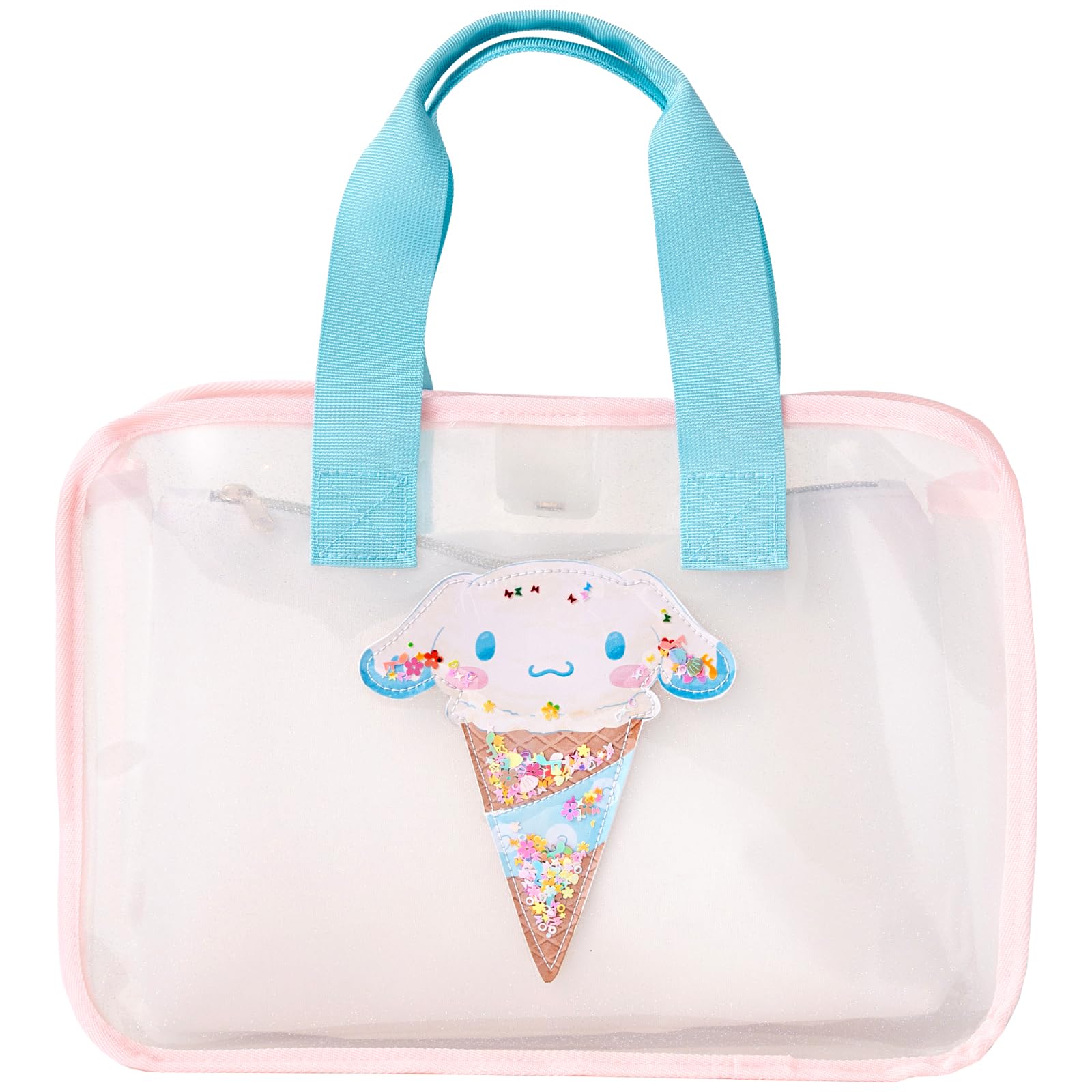 

Panpanchuchu Playful Pool Bag Ice Sanrio Girls Kids Vinyl Waterproof Swimming Bag Swim Bag Beach Bag (with Water-Repellent Pouch) (Cinnamon Cream)