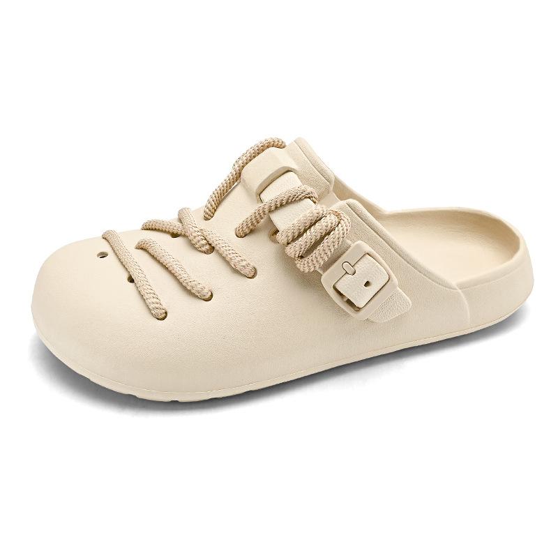 

Летние новые сандалии с отверстиями, мужские домашние нескользящие, для улицы, двойного назначения, на толстой подошве, легкие, для пары, уличные пляжные туфли, женские 45