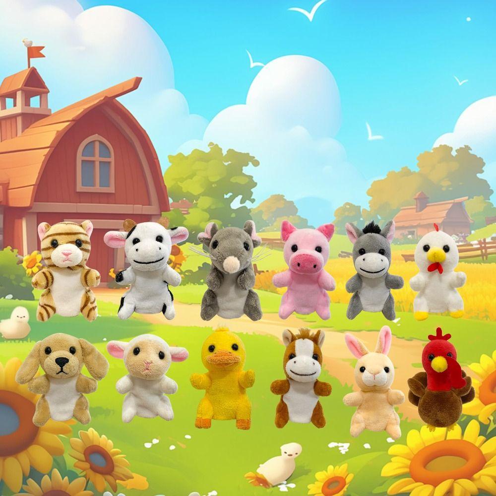 Farm Animal Animal Hand Puppet Role Play Puppets Plush Toy Finger Puppet  For Children