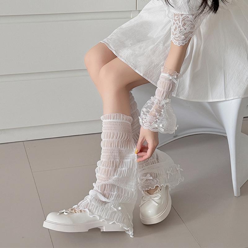 Y2K Lolita Ballet-Style Arm & Leg Warmers with Lace Calf Socks for Women