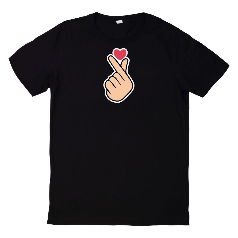T-Shirt Koreanisches Fingerherz K Pop Herz HandzeichenWird in neuem Fenster oder Tab geöffnet