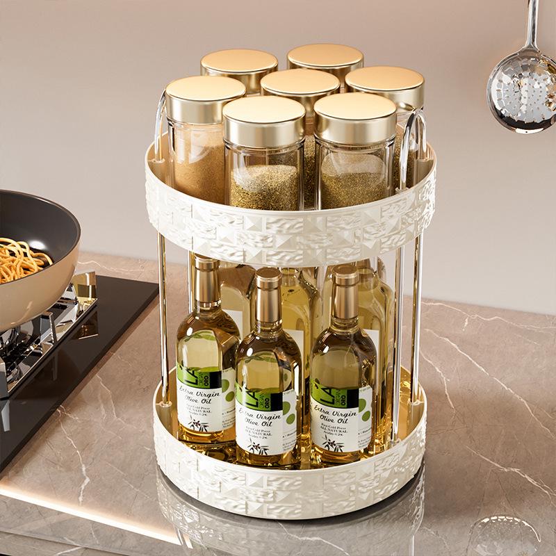 Étagère de Rangement Rotative Multi-couches pour la Cuisine et les Cosmétiques