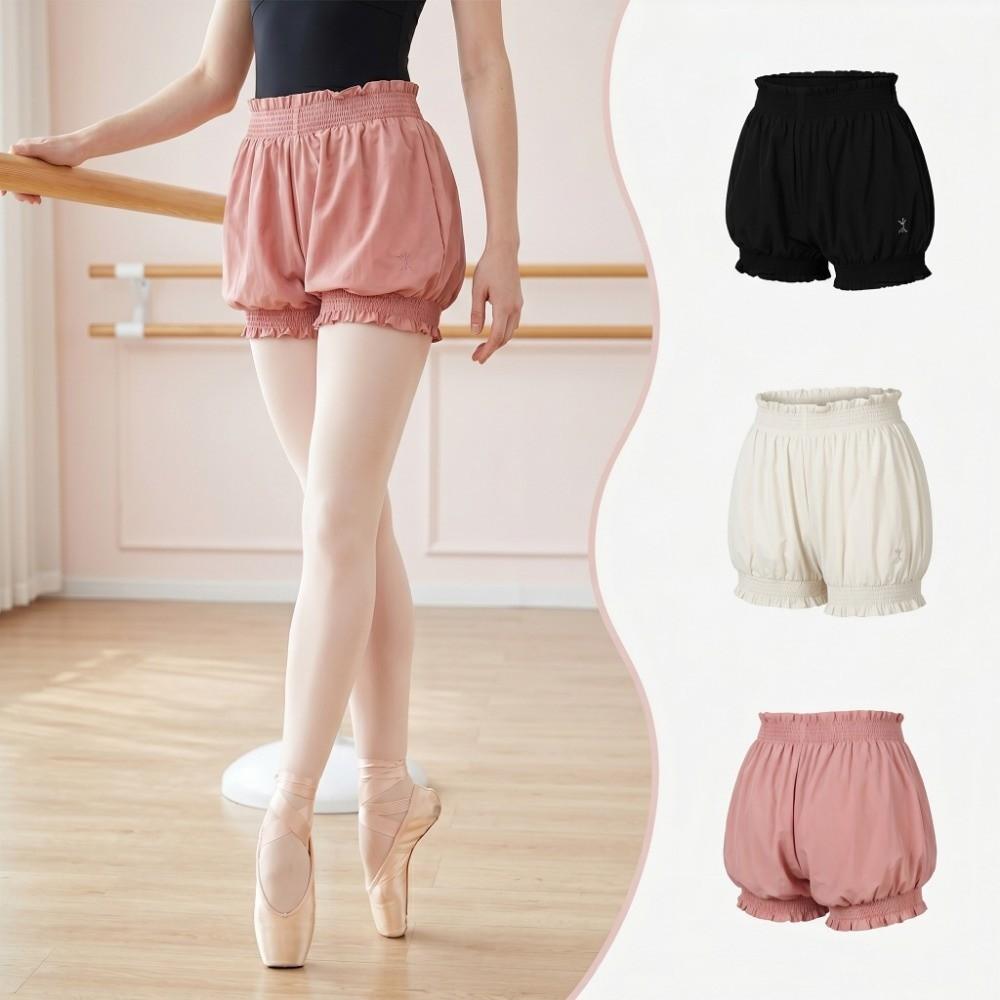 Comfortable Dance Shorts Elastic Waistband Bubble Pants Pilates Bloomers Ballet Practice