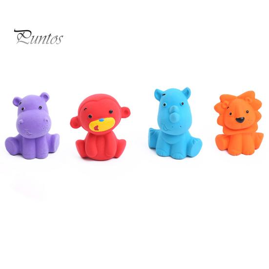Dog Chew Toy Bite-Resistant Soft Teeth Cleaning Built-in Sounder Cartoon Grinding Animal Shape Oral Care Puppy Squeaky for Training