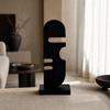 Wooden Facial Profile Decor with Rectangular Base Modern Geometric Cutout