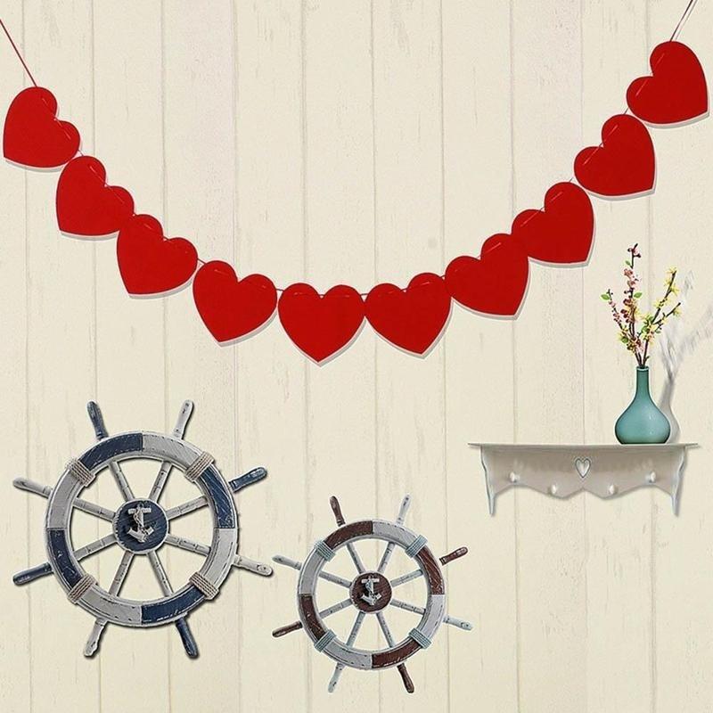 1 Set Paperboard Heart-shaped Garland Bunting Banners & Flags Valentine's Day Party Wedding Room Hom