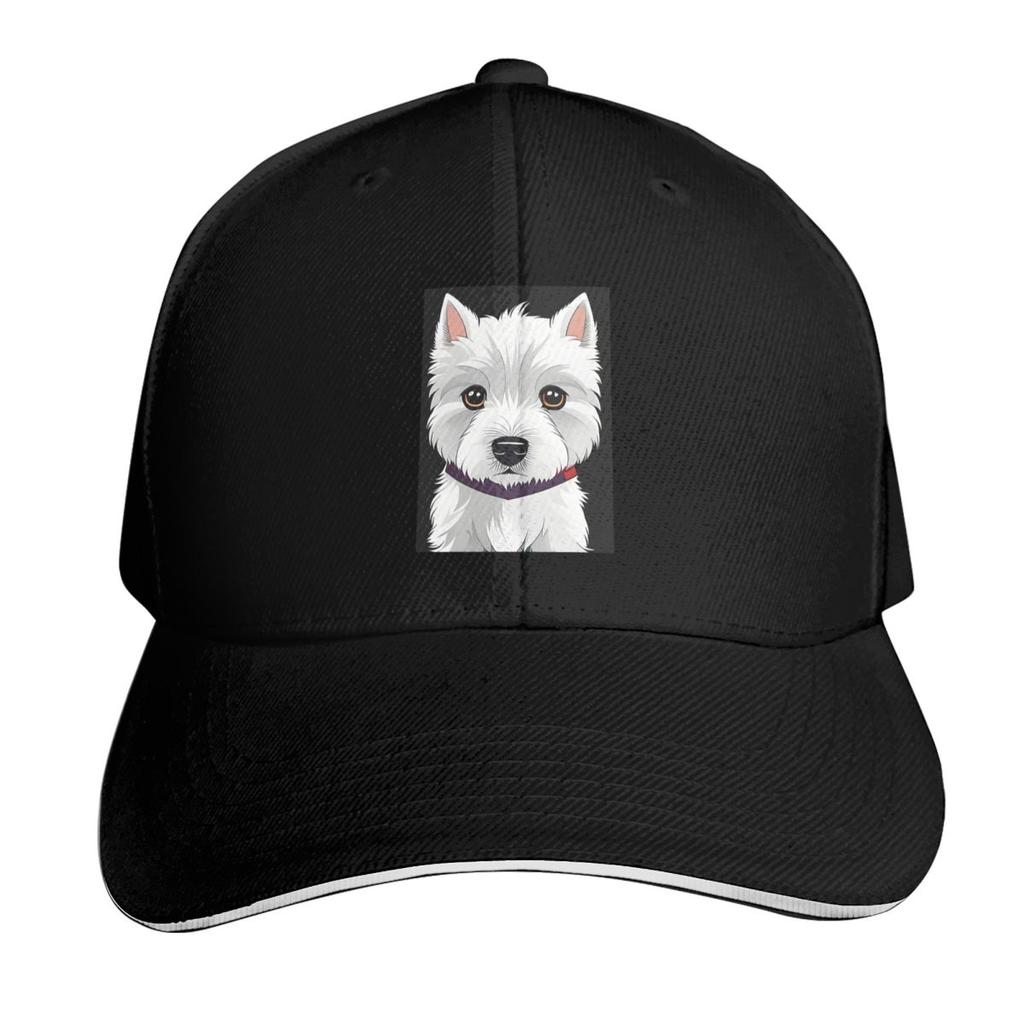 Peeking Dog West Highland White Terrier Cap Fashion Casual Baseball Caps Adjustable Hat Hip Hop Summer Unisex Baseball Hats