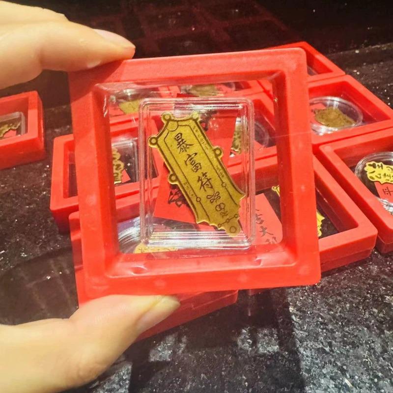 Gold 999 Lucky Cat God of Wealth Sticker Set: Gold Foil Water Beads for Phone Decoration and Gift Box