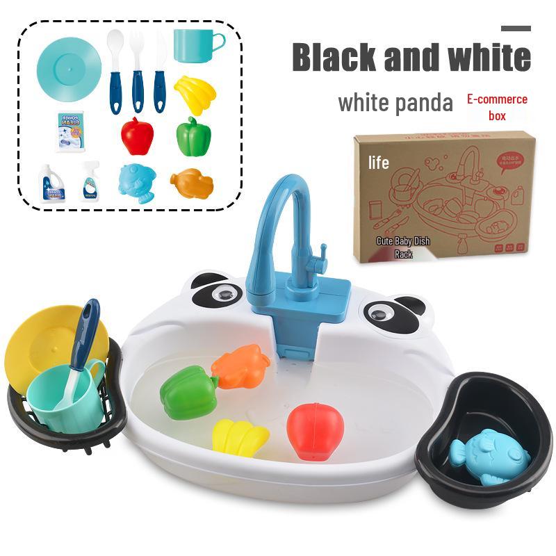 Kids' Dishwashing Play Set with Circulating Water and Animal Basin