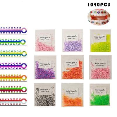 1040Pcs/Bag Dental Orthodontic Separator Ligature Ties Rubber Band Elastic Rings For Brackets Braces Teeth Gap Separate Spacers