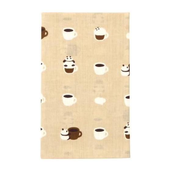 Hamamonyo Tenugui Towel - Panda Cappuccino Beige