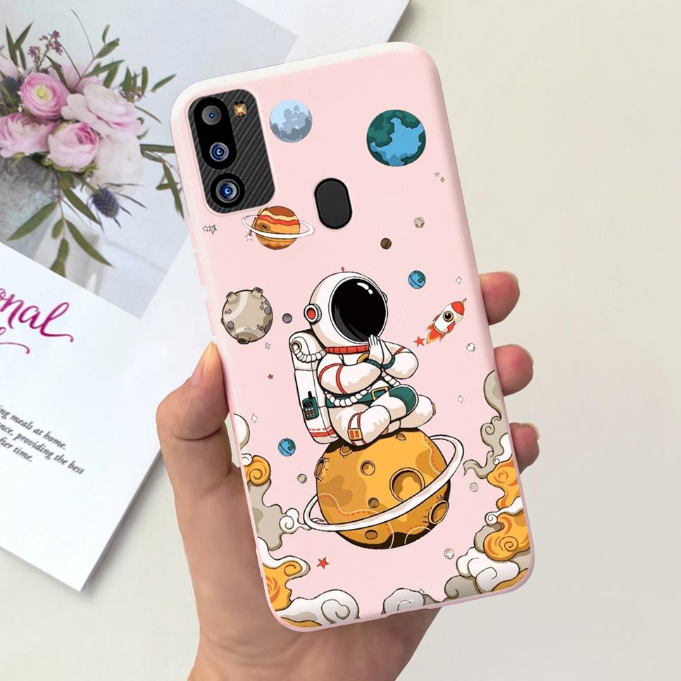 For Samsung Galaxy M21 2021 Case Cute Cat Fashion Girl Soft Silicone Cover For Samsung M21 2021 SM-M215G Bumper Phone Case Funda