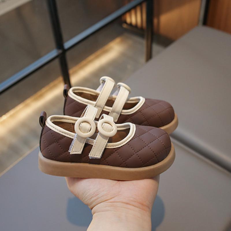 2024 Children's Leather Shoes for Girls Spring Autumn Patchwork Toddlers Casual Shoes Fashion Versatile Kids School Single Shoes