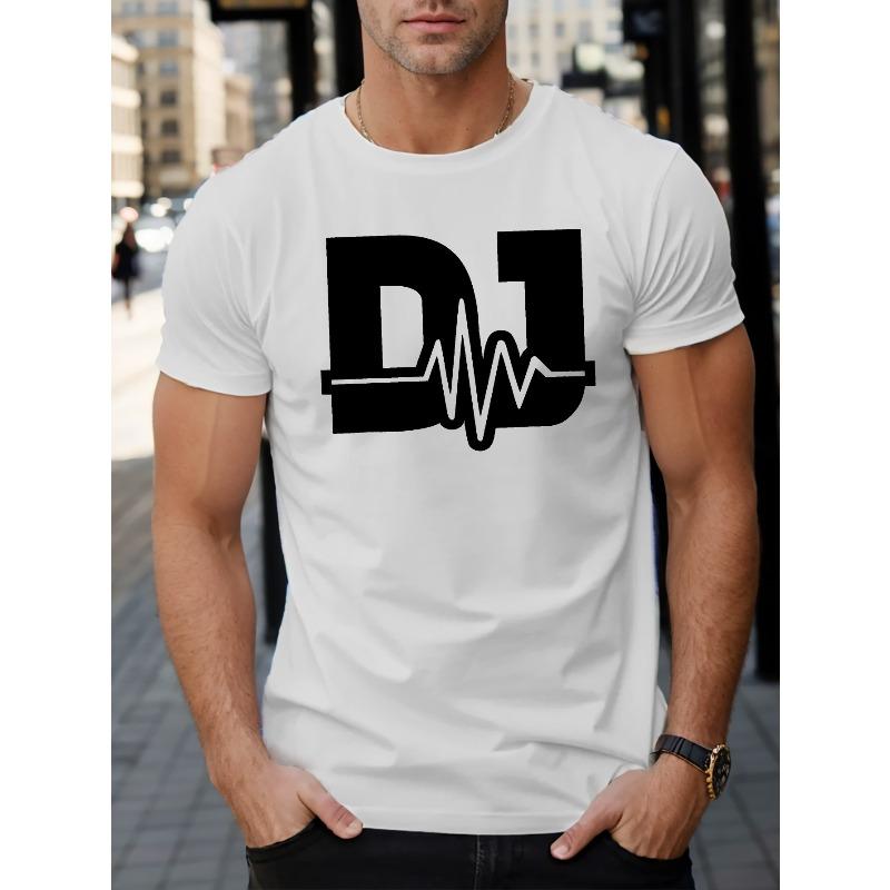 European Size Letters Dj Men s Short Sleeve T-shirt Summer T-shirt Top S