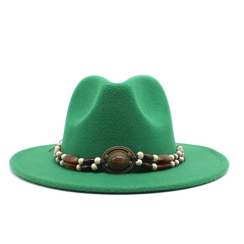 Big Eaves Wool Jazz Top Hat Women'S Casual Big Edge Felt Hat Men'S Jazz Hat 9.5Cm