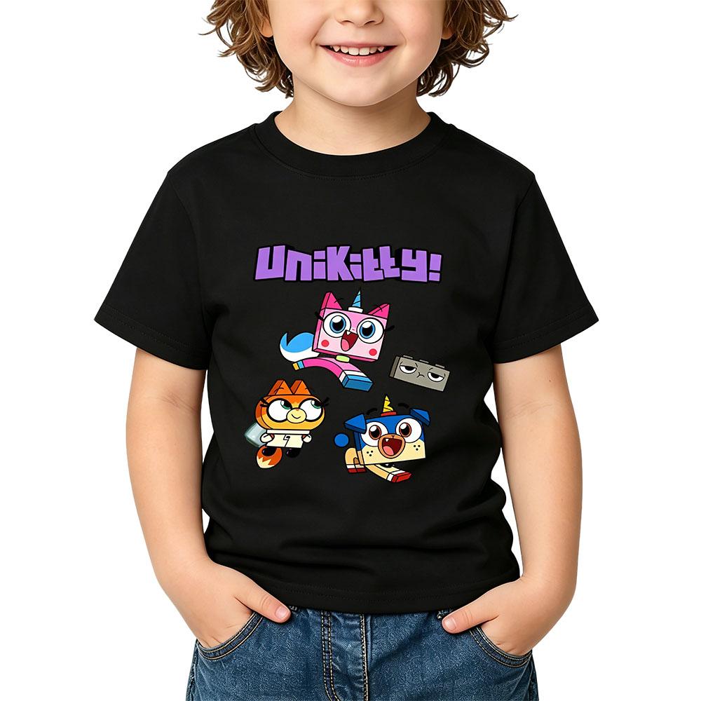 100% Cotton Unikitty Cartoon Children's T-Shirt Anime Print Kids Tees Cute Boys Girls Tops O-Neck Short Sleeve Summer Toddler