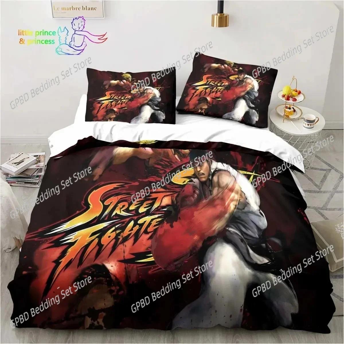 

Street Fighter Printed Bedding Set For Bedroom Soft Modern Bedspreads Comefortable Kids Duvet Cover Quilt Cover And Pillowcase EU Single(135*200cm)3pcs