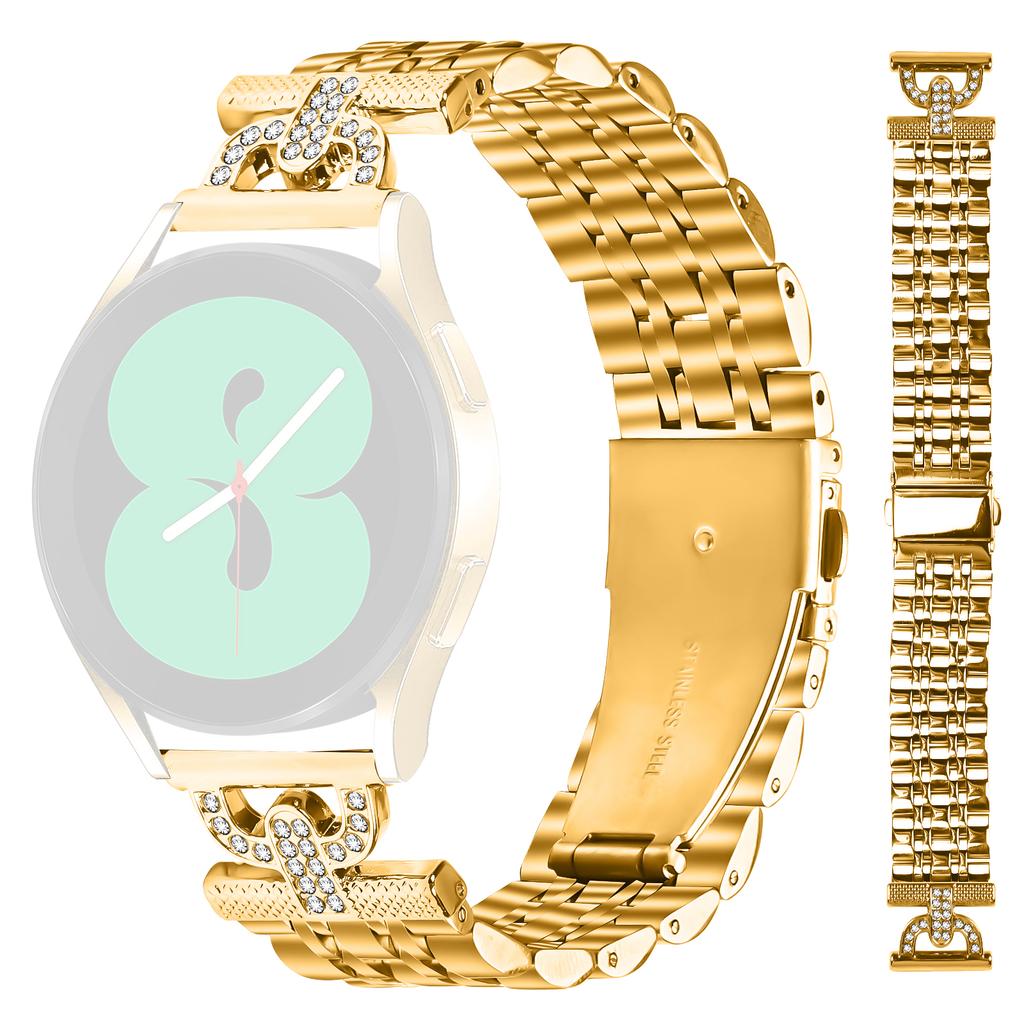 Watch Band for Garmin D2 Air X10/vivoactive 5/Venu Sq 2 7-Bead D-Shape Rhinestones Decor Stainless Steel Colored Watch Strap