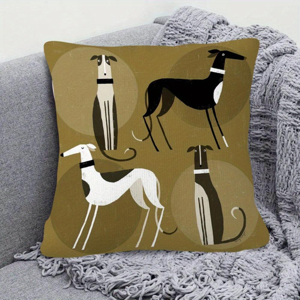 

Modern Abstract Greyhound Dog Pillowcase Geometric Pet Cushion Cover Art Decor for Living Room Bedroom Sofa 40cmx40cm