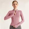 Hohe Elastische Stehkragen Schlanke Fitness Kleidung Schlanke Yoga Top Sport Mantel Yoga Kleidung