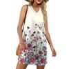 Women's V-neck Summer Casual Beach Vacation Women's Sleeveless Floral Print Sundress
