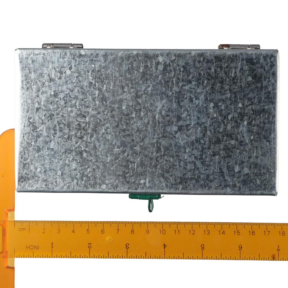 Caja de documentos ignífuga plateada rectangular de Metal, caja de almacenamiento práctica para el hogar