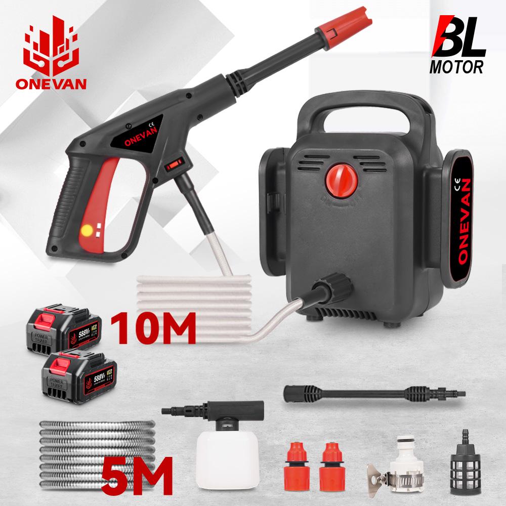 ONEVAN Electric High Pressure Washer 120Bar 2in1 Car Washing Powerful Garden Wash Cleaning Tool For Makita 18V Battery Pin