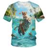 Mens 3D Printed Graphic Tee Streetwear Casual Short Sleeve Crew Neck T-Shirt Youth Fashion