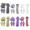 Matching Scarf And Touch Screen Gloves Set Winter Hat for Women, Warm Knitted Hat, Holiday Gift Friends Family Gloves, 71 Inch Scarf, Cozy Knit
