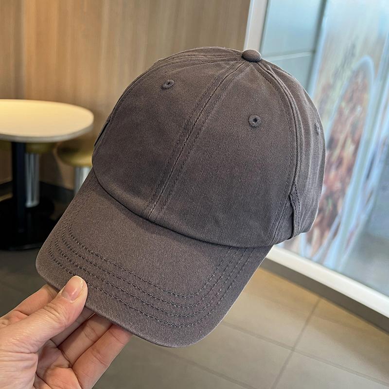 

Vintage Washed Baseball Cap Women Spring Summer Hats For Women Men Unisex Sunshade Solid Color Casual Snapback Sun Hat Male New 56-59cm серый