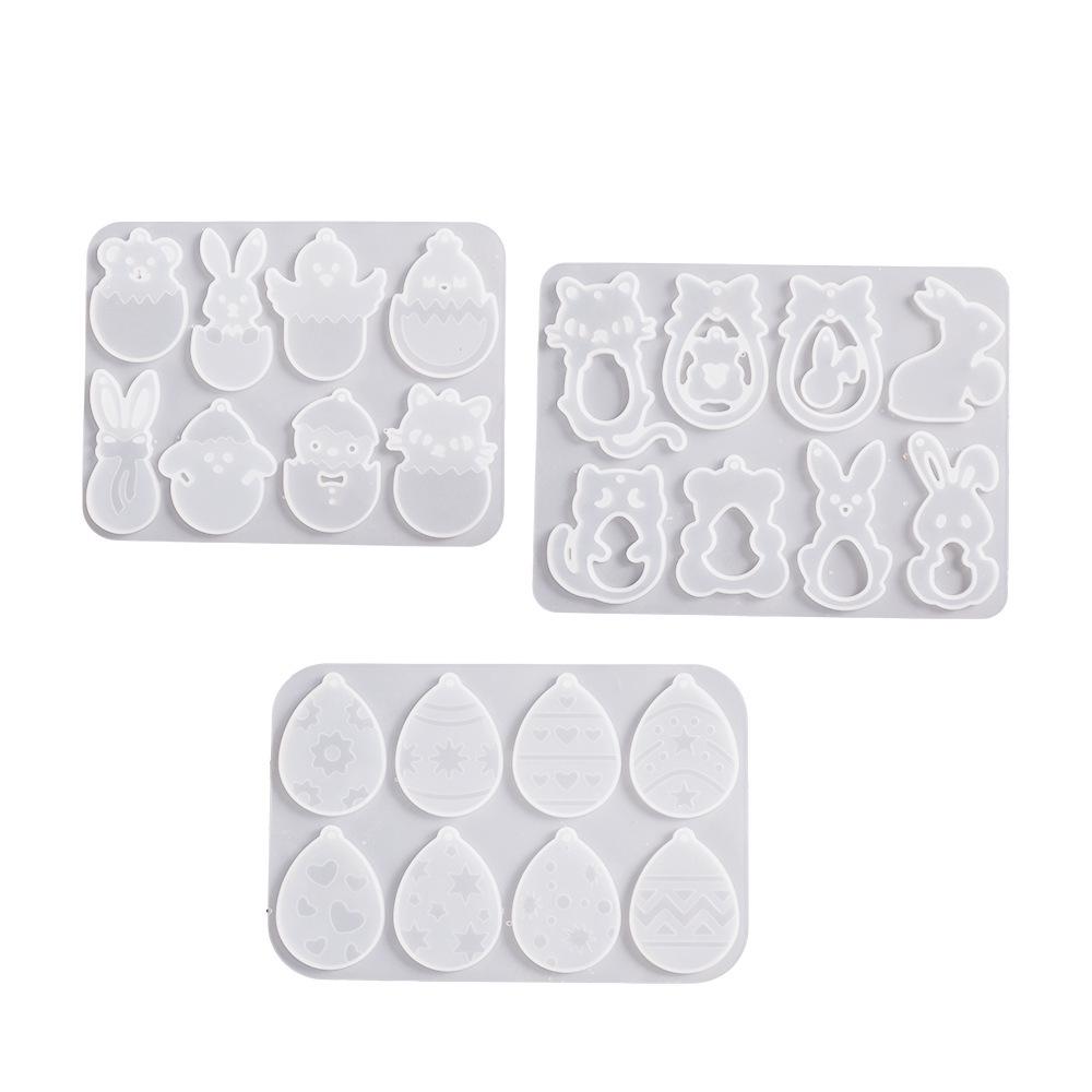 Easter Resin Animal Earrings Mold: Egg, Rabbit, Chick, Cat Pendant