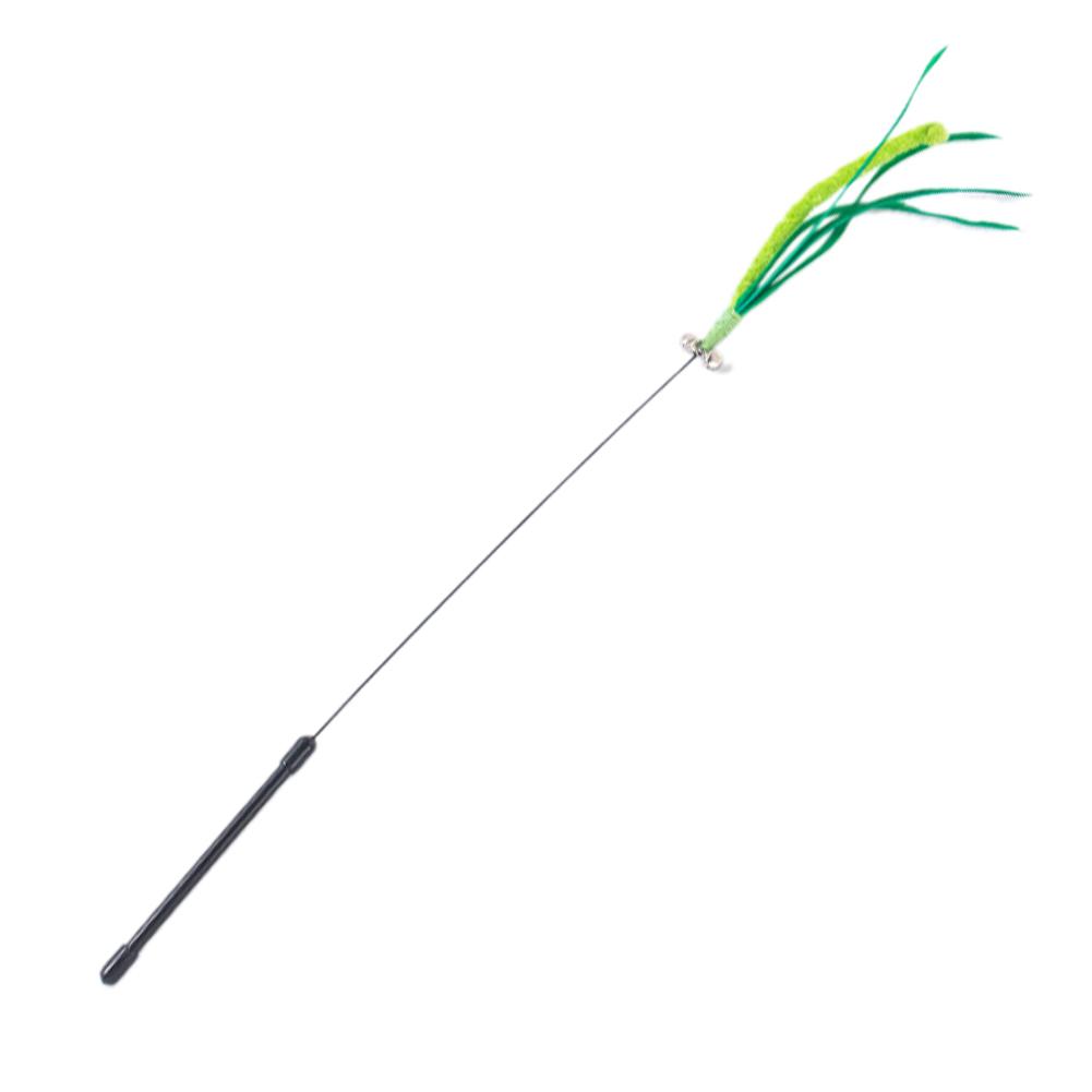 Cat Teasing Toy Interactive Tail Grass Dog Sage Feather Long Pole Cat Teasing Stick Bite Resistant Cat Sound Toy Pet Supplies