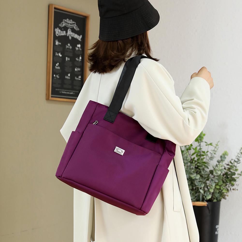 Ladies Tote Bags Nylon Female Hand Bag Multi-Pockets Large Capacity Casual Fashion Portable Simple Elegant for Weekend Vacation