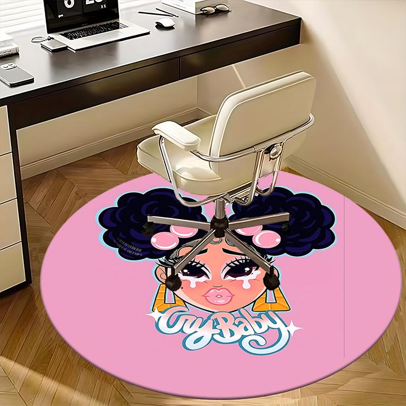 Cry Baby Chair Mat - Round Carpet for Home Decor, Office Use, Bedroom