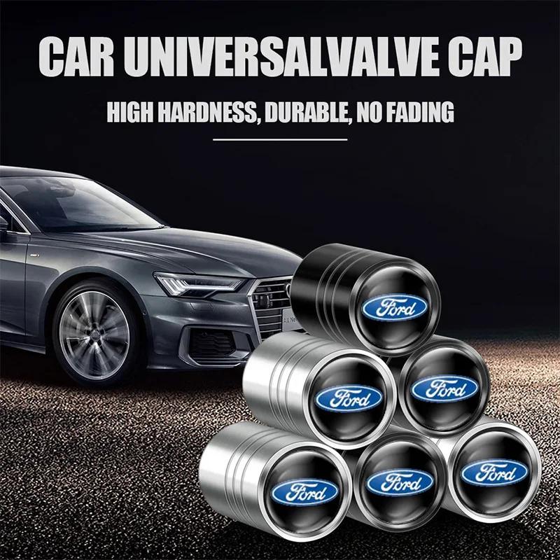 Naklejka Samochodowa 4 szt. Emblemat Samochodowy Nakrętki na Zawory Kół Opon Dla Ford Stracing Racing Fiesta Ranger Focus Kuga Mustang Trzpień Powietrza Korek Opony Samochodu