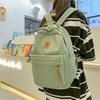 New Simple Solid Color Backpack Student Backpack