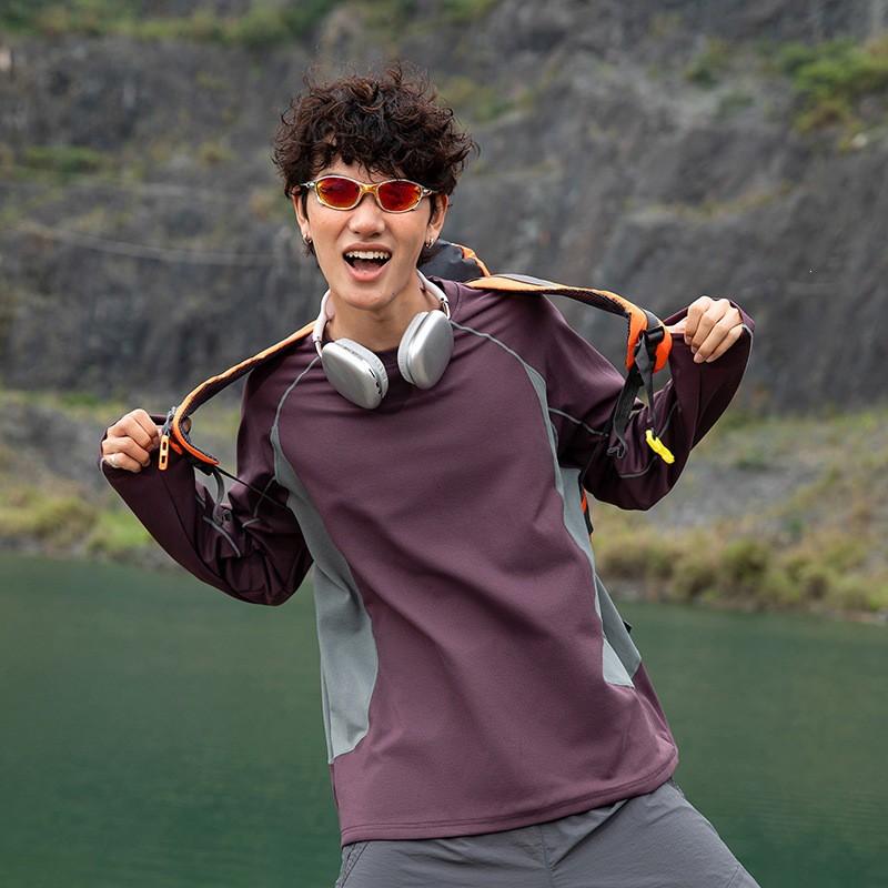 2026 Urban Commute Outdoor Loose Casual American Street Sports Color Block T-Shirt
