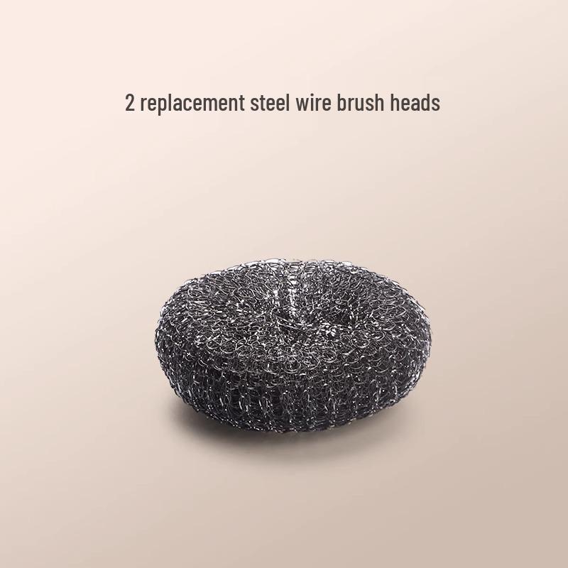 Long Handle Stainless Steel Pot Brush with Non-Shedding Steel Wool
