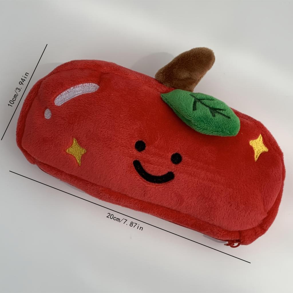 Red Apple Pencil Case/Makeup Bag/Portable Bag, Large Capacity Pen Case, Mark Pen Storage Bag, Perfect Back To School Gift