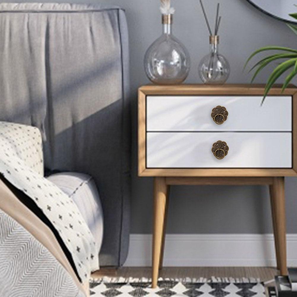 12PCS Antique Bronze Drawer Pulls for Wooden Cabinets and For Furniture 30mm Round Iron Handles with Wire Insert Design