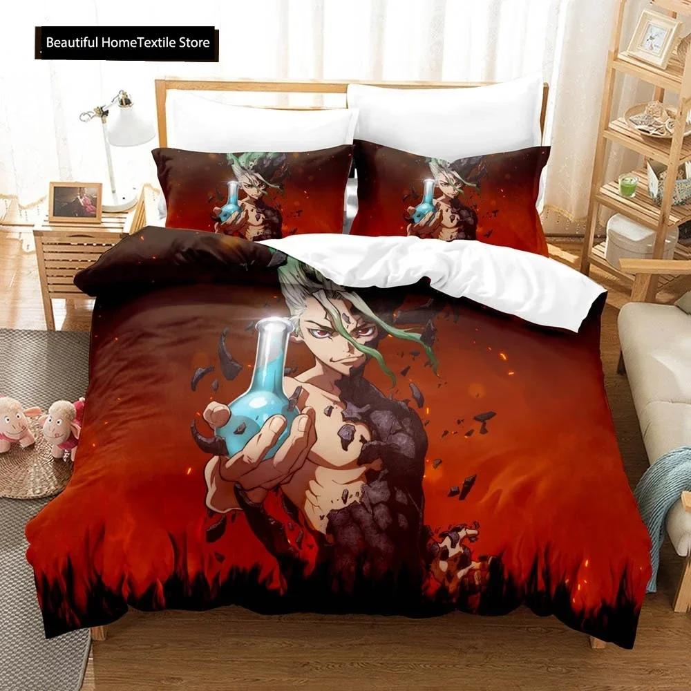 Dr.Stone 3D NEW Duvet Cover Pillowcase Bedding Set Adult Boy Girl Bedroom Decoration Children Single Double Large