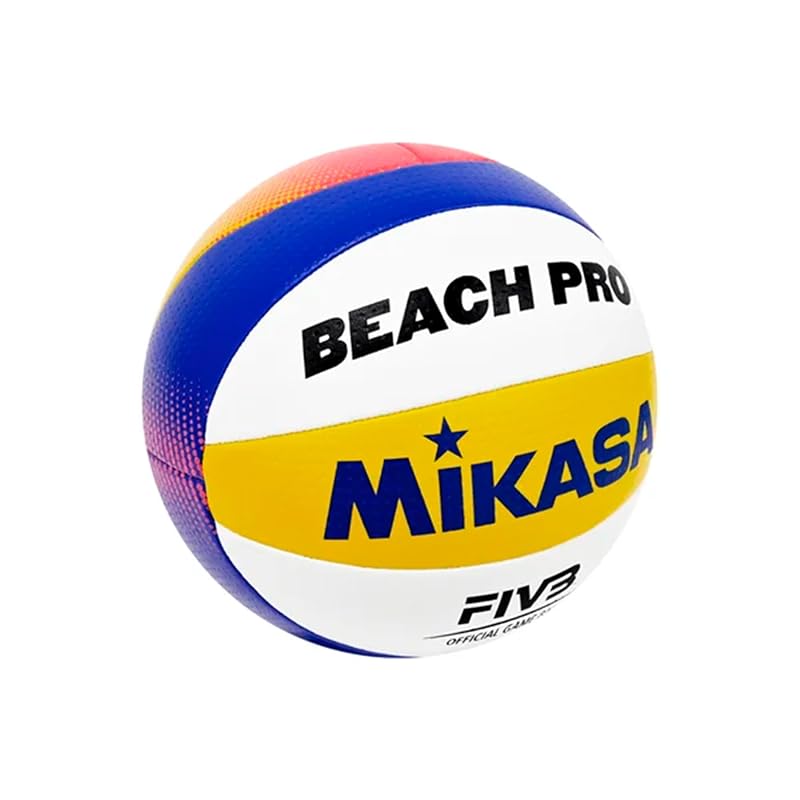Mikasa Beach Volleyball, International Certified Ball (General, University, High School, Junior High School), White/Yellow/Blue/Red, BV550C-WYBR,