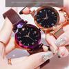 Fashion Starry Sky Woman Watches Magnet Buckle Mesh Belt Quartz Watches Ladies Wristwatch Dress Clock Montre Femme Reloj Mujer